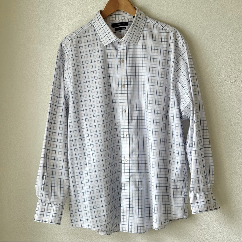 Tommy Hilfiger Regular Fit Stretch Plaid Button Down Shirt-XXL, 18 1/2, 34/35